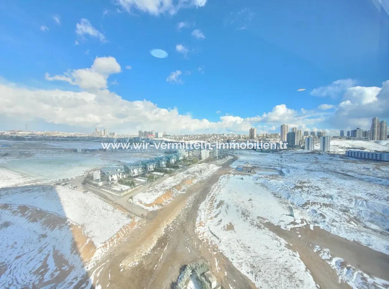 Frei Luxuriös Möbliert İncek Prestige Wohnung Im 18. Stock Zu Vermieten 1+1 62 M²