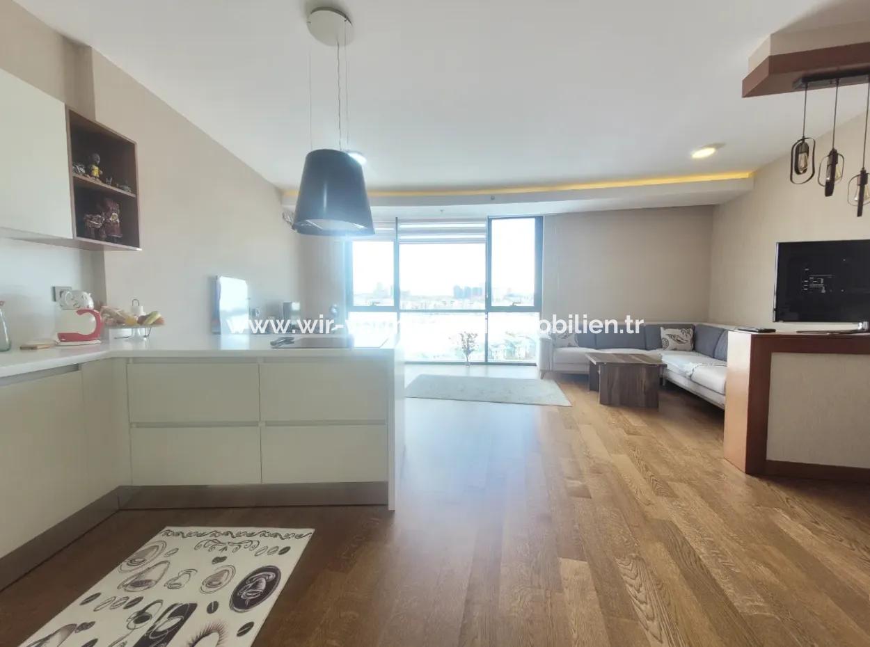 Vacant Luxury Furnished İncek Prestige  18Th Floor Apartment For Rent 1+1 62 M²
