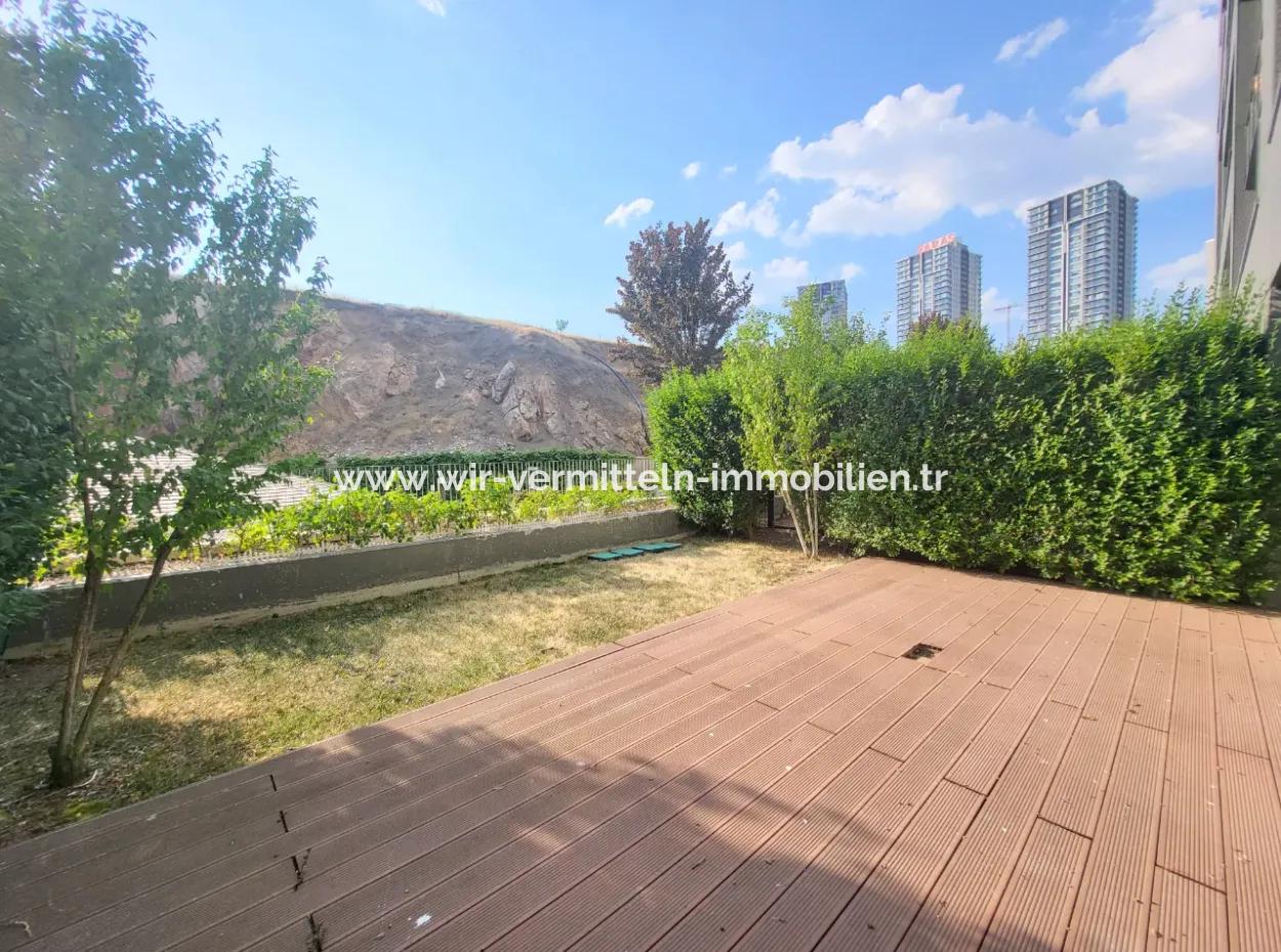 İncek Loft Suitable For Credit For Sale 2,5+1 Ground Floor Flat With Landscape View 2 Gardens